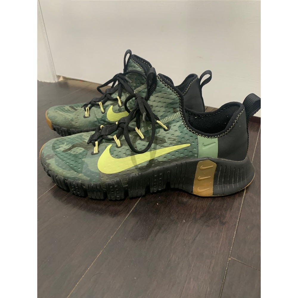 Nike Free Metcon 4 Mens Training Shoes Green Camo Volt CJ0861-032 Size 11.5